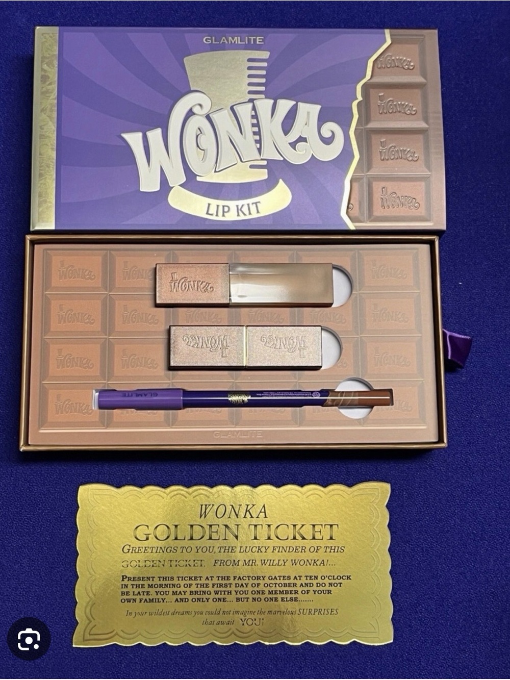Wonka Lip Kit – Neutral Brown & Gold Accent Set